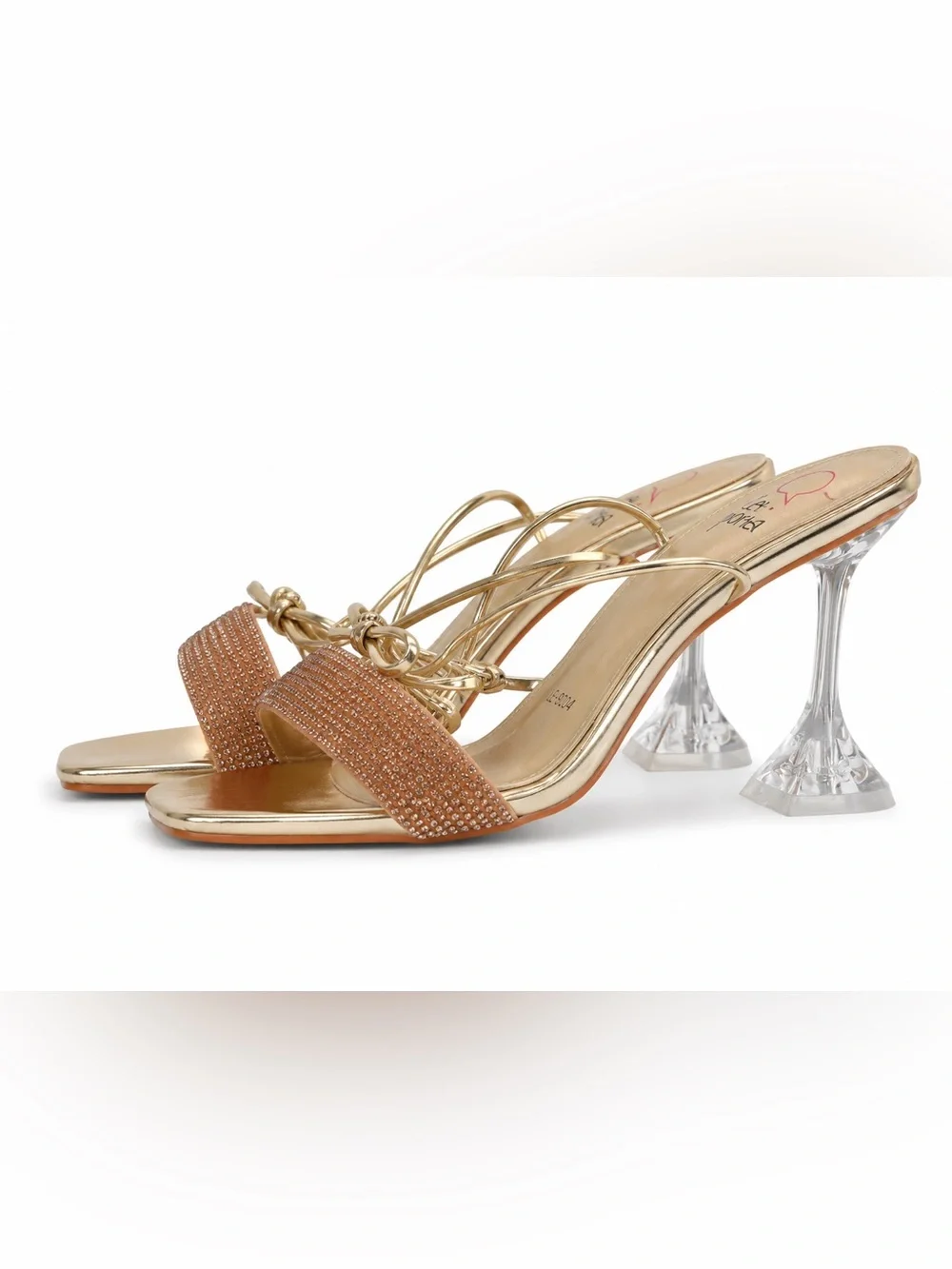 Golden Lace Up Heels